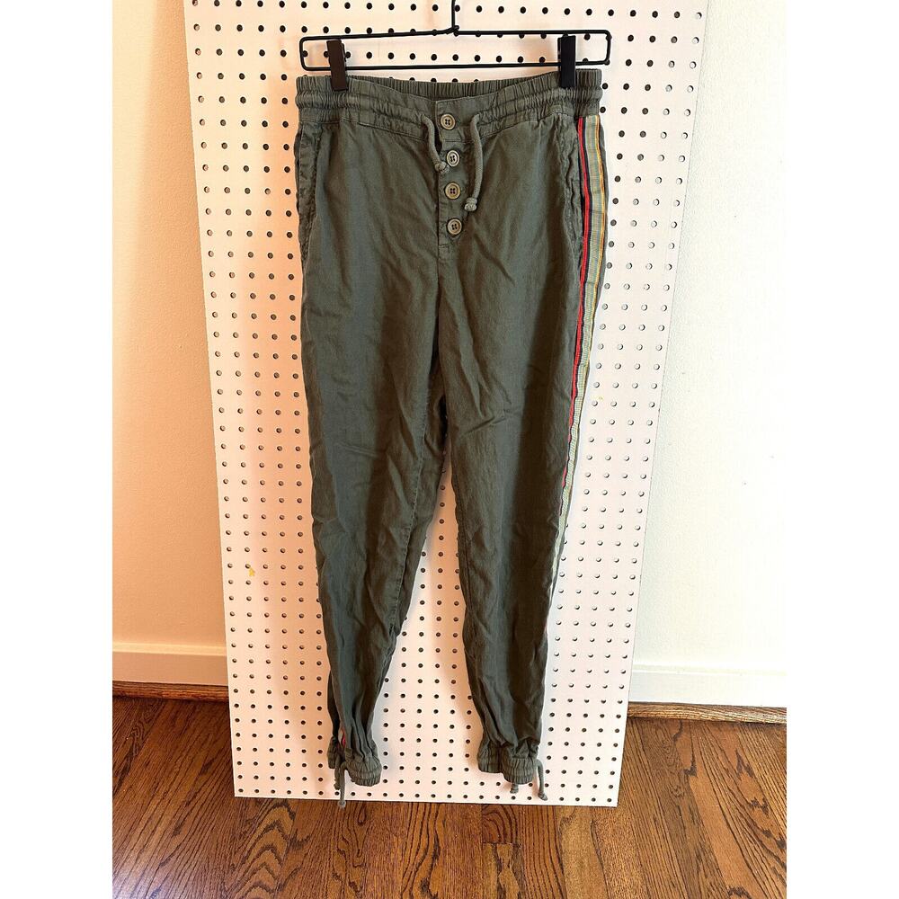 Faherty Drawstring Olive Pants with Side Detail Size Small